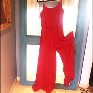 Red Romper playsuit onesie jumpsuit